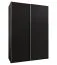 Kleiderschrank / Schiebetürenschrank | Soft-Close | 245,5 x 170 x 64 cm | 10 Einlegeböden | 11 Fächer | 2 Schiebetüren | 2 Kleiderstangen | Farbe: Schwarz