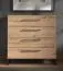 Schlafzimmer Komplett - Set A Crina, 6-teilig, Farbe: Eiche Artisan / Grau, ABS-Kanten, ein Doppelbett, zwei Nachtkommoden, eine Kommode, ein Kleiderschrank und ein Spiegel