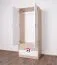 Kinderzimmer - Drehtürenschrank / Kleiderschrank Fabian 01, Farbe: Eiche Hellbraun / Weiß / Rosa - 190 x 80 x 50 cm (H x B x T)
