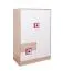 Kinderzimmer - Kommode Fabian 07, Farbe: Eiche Hellbraun / Weiß / Rosa - 130 x 80 x 40 cm (H x B x T)