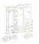 Garderobe Ringerike 08, Farbe: Anthrazit / Eiche Artisan - Abmessungen: 203 x 210 x 32 cm (H x B x T), mit 10 Fächern und einen Sitzkissen