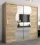Schiebetürenschrank / Kleiderschrank Robinyera 05 mit Spiegel, Farbe: Eiche Sonoma - Abmessungen: 200 x 200 x 62 cm ( H x B x T)