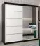 200 cm breiter Kleiderschrank mit 10 Fächern und 2 Türen | Farbe: Weiß / Schwarz Abbildung