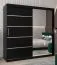 2 Meter breiter Kleiderschrank mit 2 Türen | Farbe: Schwarz Abbildung