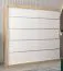 200 cm breiter Schiebetürenschrank mit 2 Türen | 10 Fächer | 2 Kleiderstangen | Farbe: Sonoma Eiche / Weiß Abbildung