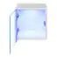 Schlichte Wohnwand Volleberg 01, Farbe: Weiß - Abmessungen: 140 x 260 x 40 cm (H x B x T), mit blauer LED-Beleuchtung