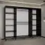 Großer Schiebetürenschrank mit drei Türen Jotunheimen 96, Farbe: Schwarz - Abmessungen: 208 x 250,5 x 62 cm (H x B x T)