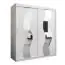 Schiebetürenschrank / Kleiderschrank Hacho 04 mit Spiegel, Farbe: Weiß matt - Abmessungen: 200 x 180 x 62 cm ( H x B x T)