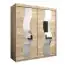Schiebetürenschrank / Kleiderschrank Hacho 04 mit Spiegel, Farbe: Eiche Sonoma - Abmessungen: 200 x 180 x 62 cm ( H x B x T)