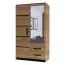 103 cm breiter Kleiderschrank mit 2 Türen, 5 Fächern und 2 Schubladen | Farbe: Eiche | Tiefe: 40 cm Abbildung