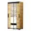 101 cm breiter Kleiderschrank mit 2 Türen | 5 Fächer | Farbe: Eiche / Schwarz Abbildung