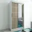 100 cm breiter Kleiderschrank mit 5 Fächern und 2 Türen | Farbe: Sonoma Eiche / Weiß Abbildung