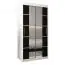 100 cm breiter Kleiderschrank mit 5 Fächern und 2 Türen | Farbe: Weiß / Schwarz Abbildung