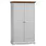 108 cm breiter Kleiderschrank mit 2 Türen | Farbe: Eiche / Weiß Abbildung