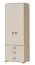 Drehtürenschrank / Kleiderschrank 18, Farbe: Buche / Creme - 236 x 84 x 56 cm (H x B x T)