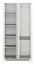 Drehtürenschrank / Kleiderschrank Antioch 01, Farbe: Weiß Glanz / Hellgrau - Abmessungen: 201 x 92 x 51 cm (H x B x T), mit 2 Türen und 5 Fächern