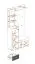 Schlichte Garderobe mit LED-Beleuchtung Sviland 01, Farbe: Eiche Wellington / Weiß - Abmessungen: 200 x 100 x 35 cm (H x B x T)