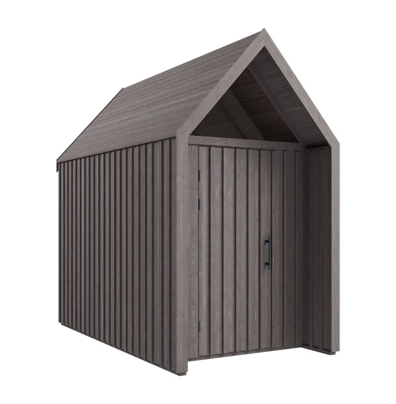 Steiner Shopping Gartenhütte mit Satteldach | Dreieckfenster | Grau-Braun | Grundfläche: 4,50 m² | Skandinavischer Style | Außenmaße: 162,4 x 207,7 cm | Malmö 20