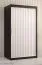 Kleiderschrank mit fünf Fächern Balmenhorn 51, Farbe: Schwarz matt / Weiß matt - Abmessungen: 200 x 100 x 62 cm (H x B x T), mit genügend Stauraum