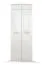 Drehtürenschrank / Kleiderschrank | Weiß Hochglanz | Doppelflügeltüren | 199 x 80 x 51 cm | 2 Fächer |  Einfarbiges Minimal-Design | dünne Griffe