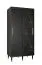 Schmaler Schiebetürenschrank Jotunheimen 26, Farbe: Schwarz - Abmessungen: 208 x 100,5 x 62 cm (H x B x T)