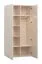 Drehtürenschrank / Kleiderschrank | Farbe: Beige | Griffe: Beige | 1 Kleiderstange | 7 Fächer | inkl. LED-Beleuchtung mit Sensor | Soft-Close-Funktion