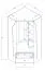 Drehtürenschrank / Eckkleiderschrank Sirte 02, Farbe: Eiche / Weiß / Grau matt - Abmessungen: 190 x 87 x 87 cm (H x B x T)