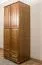 Kleiderschrank | 2 Drehtüren | 2 Schubladen | 1 Fach | mit Kleiderstange | 80 cm breit | Massivholz | Farbe: Eiche Abbildung