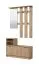 Garderobe mit Schuhschrank Banevo 01, Farbe: Eiche Artisan, Spiegel, sechs Haken, Maße: 191,5 x 100 x 29 cm, eine Ablagefläche, ABS-Kantenschutz