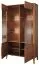 Große Vitrine Gorica 01 mit LED-Beleuchtung, in Eiche Rustikal, 201 x 111 x 45 cm, teilmassiv, Antisol-Glas Bronze, Soft Close System