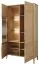 Vitrine mit Glastür links Gorica 02, in Eiche Gold, mit LED-Beleuchtung und Soft Close System, 201 x 111 x 45 cm, teilmassiv, Antisol-Glas Bronze