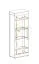 Moderne Vitrine Asheim 02 mit LED Beleuchtung, Farbe: Grau / Eiche Artisan, 191 x 70 x 40 cm, 2 Türen mit Klarglas, 5 Fächer, 2 Glaseinlegeböden