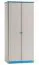 Schmaler 80 cm breiter Kleiderschrank mit 2 Türen | Farbe: Weiß / Blau Abbildung