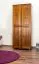 Schmaler Kleiderschrank | 2 Drehtüren | 1 Fach | mit Kleiderstange | 80 cm breit | Massivholz | Farbe: Eiche Abbildung