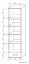 Vitrine Kavieng 25, Farbe: Eiche / Weiß - Abmessungen: 200 x 50 x 40 cm (H x B x T)