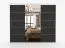 2,5 Meter breiter Kleiderschrank / Schiebetürenschrank mit Spiegel Weiß / Schwarz | Cevennen 09 | 218 x 250 x 61 cm | 3 Türen | 12 Fächer | Zweifarbig