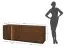 TV-Unterschrank Sienne 07, aus Wildeiche massiv, Push-to-open, in Tabacco geölt, gebürstet, sechs Fächer, inkl. LED-Beleuchtung, Maße: 60 x 165 x 43,5 cm