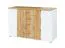 Kommode Gavdos 06, Farbe: Eiche / Weiß - Abmessungen: 82 x 130 x 45 cm (H x B x T)