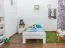 Einzelbett / Gästebett Kiefer Vollholz massiv weiß lackiert A11, inkl. Lattenrost - Abmessung 90 x 200 cm
