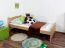 Kinderbett / Jugendbett Buche massiv Vollholz Natur 118, inkl. Lattenrost - Abmessung 80 x 200 cm (B x L)