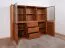 Vitrine Jussara 12, Farbe: Bernstein, Eiche teilmassiv – 150 x 178 x 42 cm (H x B x T)
