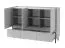 Zweifarbige Kommode Fricourt 07, Beige / Eiche hell, 105 x 150 x 40 cm, mit 6 Fächern und 3 Schubladen, ABS-Kanten, einfache und rasche Montage