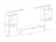 Wohnwand mit modernen Design Kongsvinger 91, Farbe: Eiche Wotan / Grau Hochglanz - Abmessungen: 160 x 320 x 40 cm (H x B x T), mit fünf Türen