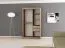 120 cm breiter Kleiderschrank mit 2 Türen | 5 Fächer | Farbe: Sonoma Eiche / Weiß Abbildung