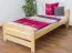 Kinderbett 90 x 200 cm | Massivholz: Kiefer | Natur Lackiert Abbildung
