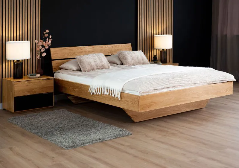 Doppelbett Cortinadal 03 Eiche massiv geölt - Liegefläche: 180 x 200 cm (B x L)