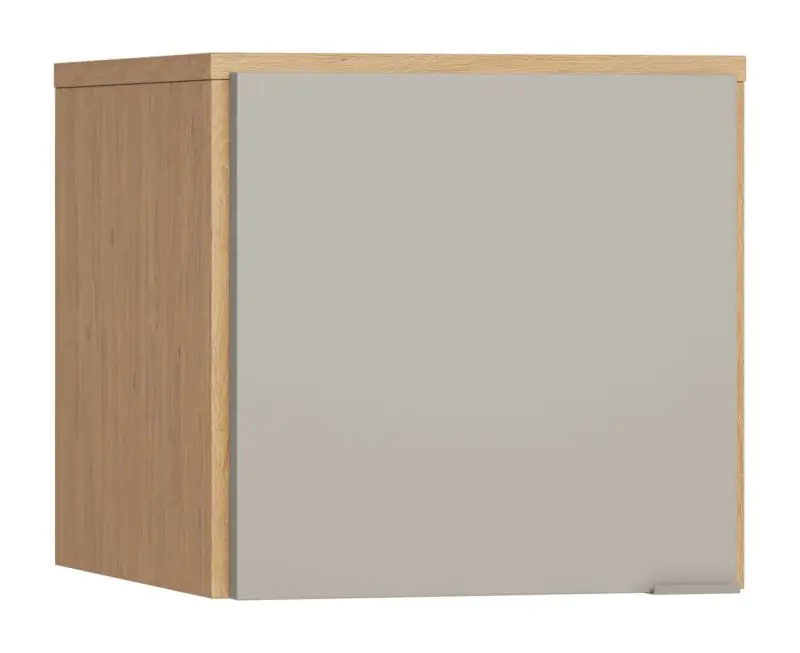 Aufsatz für eintürigen Kleiderschrank Nanez 12, Farbe: Eiche / Grau  - Abmessungen: 45 x 47 x 57 cm (H x B x T)