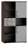 Regal Tabubil 18, Farbe: Wenge / Grau - Abmessungen: 145 x 80 x 41 cm (H x B x T)