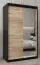 120 cm breiter Kleiderschrank mit 5 Fächern und 2 Türen | Farbe: Schwarz Abbildung