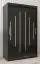 120 cm breiter Kleiderschrank mit 2 Türen | 5 Fächer | Farbe: Schwarz Abbildung